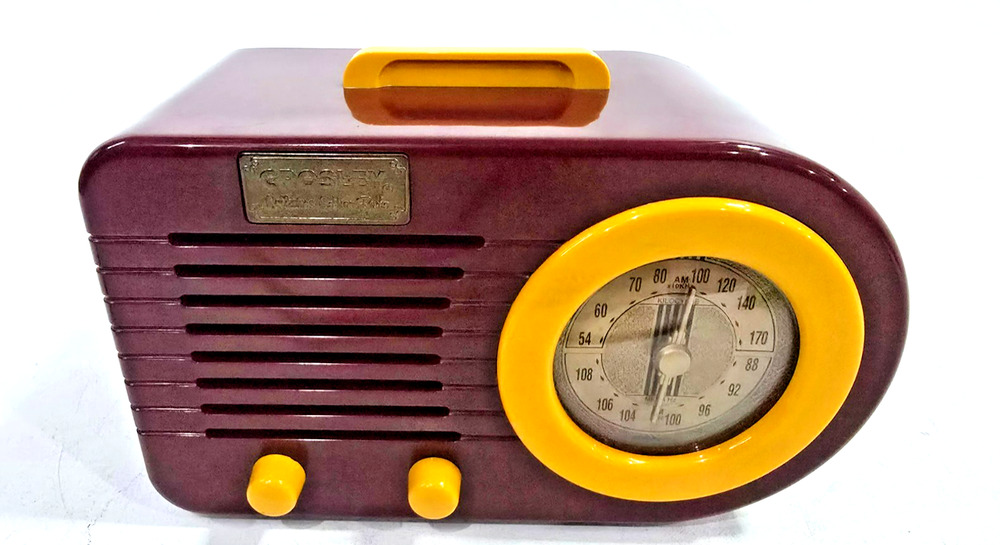 Crosley CR-2 Maroon / Butterscotch Retro AM / FM Cassette Radio WORKS